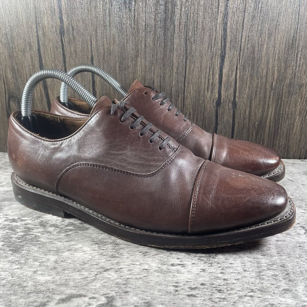 Thursday Boots Co. "The Executive" Cap-Toe Oxford Dress Shoes (Brandy, Mens 7.5)